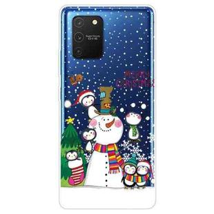 For Samsung Galaxy A91 / S10 Lite / M80s Christmas Series Clear TPU Protective Case(Penguin Family)