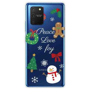 For Samsung Galaxy A91 / S10 Lite / M80s Christmas Series Clear TPU Protective Case(Simple Snowman)