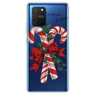 For Samsung Galaxy A91 / S10 Lite / M80s Christmas Series Clear TPU Protective Case(Big Crutch)