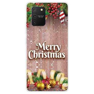 For Samsung Galaxy A91 / S10 Lite / M80s Christmas Series Clear TPU Protective Case(Christmas Balls)