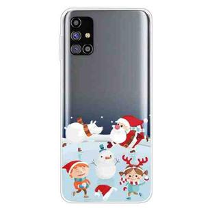 For Samsung Galaxy M31s Christmas Series Clear TPU Protective Case(Snow Entertainment)