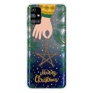 For Samsung Galaxy M51 Christmas Series Clear TPU Protective Case(Five-pointed Star)