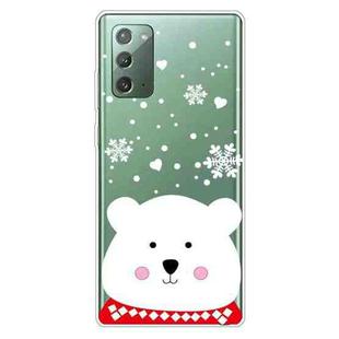 For Samsung Galaxy Note20 Christmas Series Clear TPU Protective Case(Chubby White Bear)