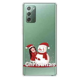 For Samsung Galaxy Note20 Christmas Series Clear TPU Protective Case(Girl Snowman)