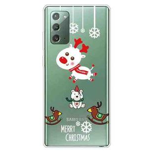 For Samsung Galaxy Note20 Christmas Series Clear TPU Protective Case(Trojan Bear Deer)