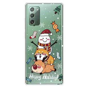 For Samsung Galaxy Note20 Christmas Series Clear TPU Protective Case(Stacked Doll)