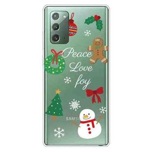 For Samsung Galaxy Note20 Christmas Series Clear TPU Protective Case(Simple Snowman)