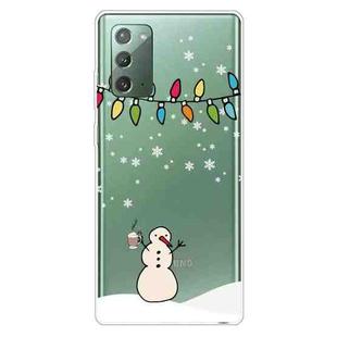 For Samsung Galaxy Note20 Christmas Series Clear TPU Protective Case(Milk Tea Snowman)