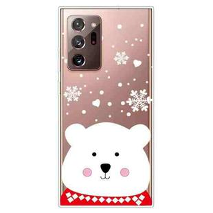 For Samsung Galaxy Note20 Ultra Christmas Series Clear TPU Protective Case(Chubby White Bear)