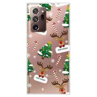 For Samsung Galaxy Note20 Ultra Christmas Series Clear TPU Protective Case(Cane Deer)
