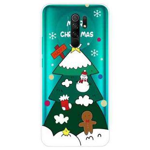 For Xiaomi Redmi 9 Christmas Series Transparent TPU Protective Case(Three-tier Christmas Tree)