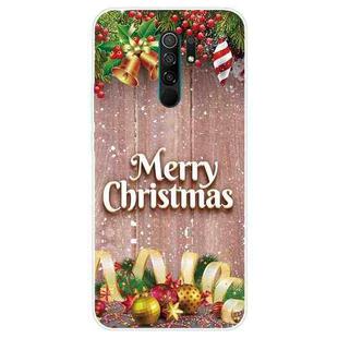 For Xiaomi Redmi 9 Christmas Series Transparent TPU Protective Case(Christmas Balls)