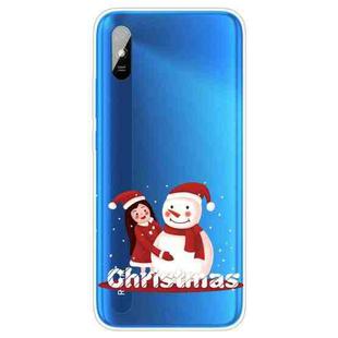 For Xiaomi Redmi 9A Christmas Series Transparent TPU Protective Case(Girl Snowman)