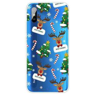 For Xiaomi Redmi 9A Christmas Series Transparent TPU Protective Case(Cane Deer)