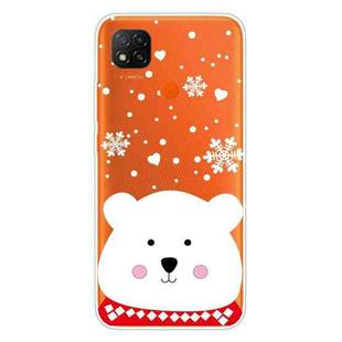 For Xiaomi Redmi 9C Christmas Series Transparent TPU Protective Case(Chubby White Bear)