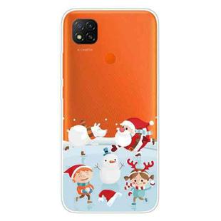 For Xiaomi Redmi 9C Christmas Series Transparent TPU Protective Case(Snow Entertainment)