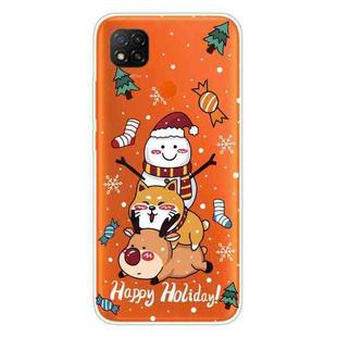 For Xiaomi Redmi 9C Christmas Series Transparent TPU Protective Case(Stacked Doll)