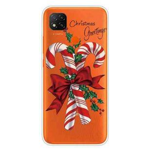 For Xiaomi Redmi 9C Christmas Series Transparent TPU Protective Case(Big Crutch)