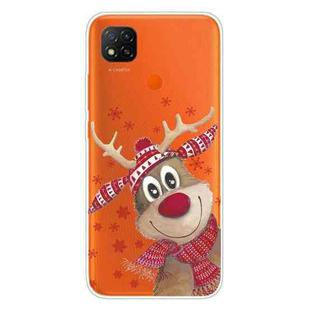 For Xiaomi Redmi 9C Christmas Series Transparent TPU Protective Case(Smiley Deer)