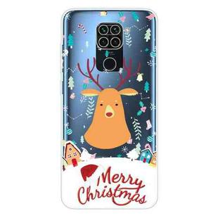 For Xiaomi Redmi Note 9 Christmas Series Transparent TPU Protective Case(Christmas Ugly Deer)