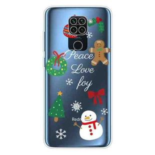 For Xiaomi Redmi Note 9 Christmas Series Transparent TPU Protective Case(Simple Snowman)