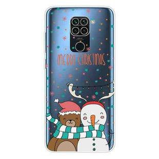 For Xiaomi Redmi Note 9 Christmas Series Transparent TPU Protective Case(Take Picture Bear Snowman)