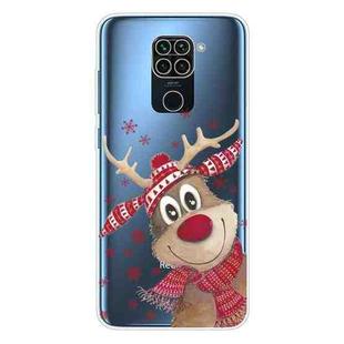 For Xiaomi Redmi Note 9 Christmas Series Transparent TPU Protective Case(Smiley Deer)