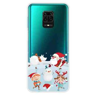 For Xiaomi Redmi Note 9S Christmas Series Transparent TPU Protective Case(Snow Entertainment)