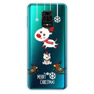 For Xiaomi Redmi Note 9S Christmas Series Transparent TPU Protective Case(Trojan Bear Deer)