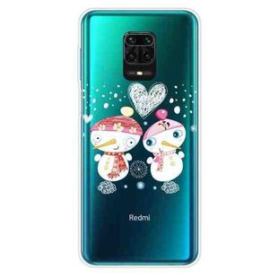 For Xiaomi Redmi Note 9S Christmas Series Transparent TPU Protective Case(Couple Snowman)