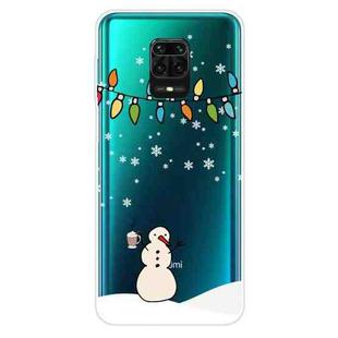 For Xiaomi Redmi Note 9S Christmas Series Transparent TPU Protective Case(Milk Tea Snowman)