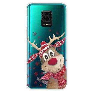 For Xiaomi Redmi Note 9S Christmas Series Transparent TPU Protective Case(Smiley Deer)