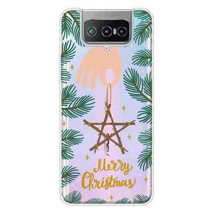 For ASUS Zenfone 7 Pro ZS671KS Christmas Series Transparent TPU Protective Case(Five-pointed Star)