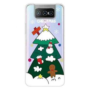 For ASUS Zenfone 7 Pro ZS671KS Christmas Series Transparent TPU Protective Case(Three-tier Christmas Tree)