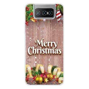 For ASUS Zenfone 7 Pro ZS671KS Christmas Series Transparent TPU Protective Case(Christmas Balls)