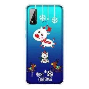 For Huawei P Smart 2020 Christmas Series Transparent TPU Protective Case(Trojan Bear Deer)