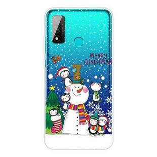 For Huawei P Smart 2020 Christmas Series Transparent TPU Protective Case(Penguin Family)