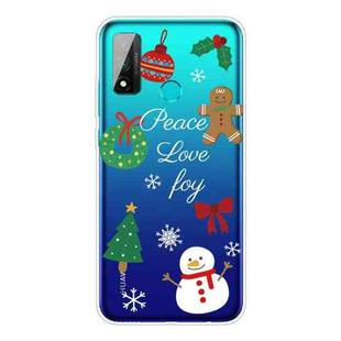 For Huawei P Smart 2020 Christmas Series Transparent TPU Protective Case(Simple Snowman)