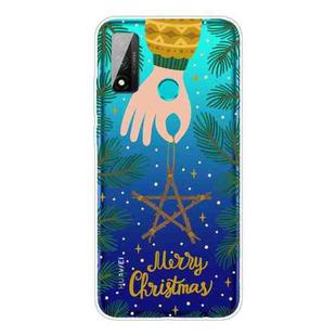 For Huawei P Smart 2020 Christmas Series Transparent TPU Protective Case(Five-pointed Star)