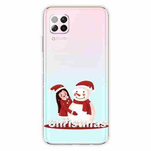 For Huawei P40 Lite & Nova 6 SE Christmas Series Transparent TPU Protective Case(Girl Snowman)