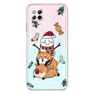 For Huawei P40 Lite & Nova 6 SE Christmas Series Transparent TPU Protective Case(Stacked Doll)