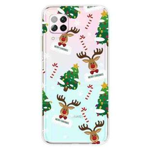 For Huawei P40 Lite & Nova 6 SE Christmas Series Transparent TPU Protective Case(Cane Deer)