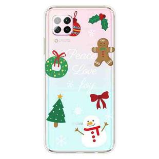 For Huawei P40 Lite & Nova 6 SE Christmas Series Transparent TPU Protective Case(Simple Snowman)