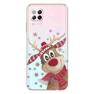 For Huawei P40 Lite & Nova 6 SE Christmas Series Transparent TPU Protective Case(Smiley Deer)