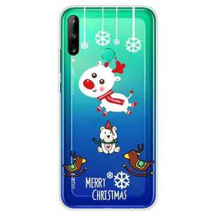 For Huawei P40 Lite E Christmas Series Transparent TPU Protective Case(Trojan Bear Deer)