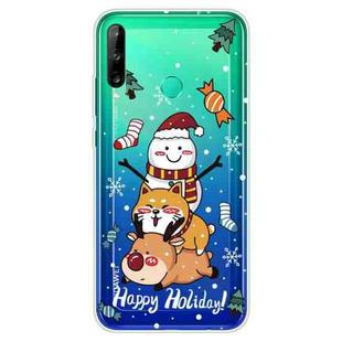 For Huawei P40 Lite E Christmas Series Transparent TPU Protective Case(Stacked Doll)