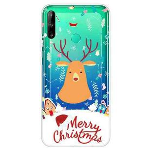 For Huawei P40 Lite E Christmas Series Transparent TPU Protective Case(Christmas Ugly Deer)