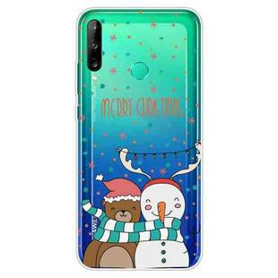For Huawei P40 Lite E Christmas Series Transparent TPU Protective Case(Take Picture Bear Snowman)