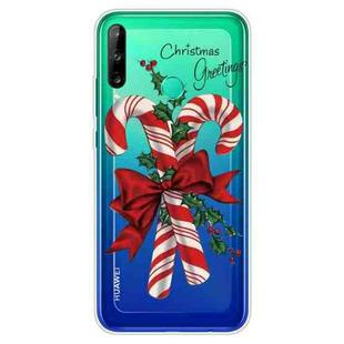 For Huawei P40 Lite E Christmas Series Transparent TPU Protective Case(Big Crutch)