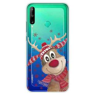 For Huawei P40 Lite E Christmas Series Transparent TPU Protective Case(Smiley Deer)